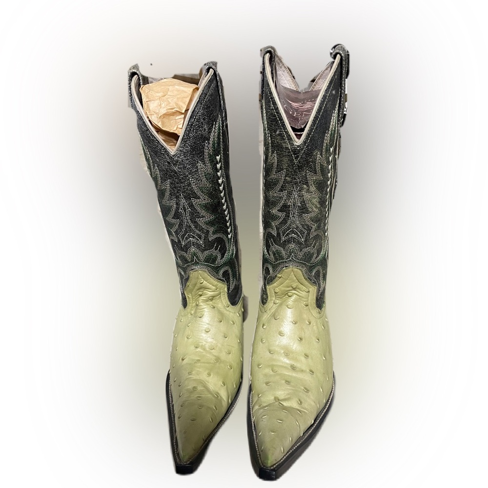 El General  Men's ostrich green boot
